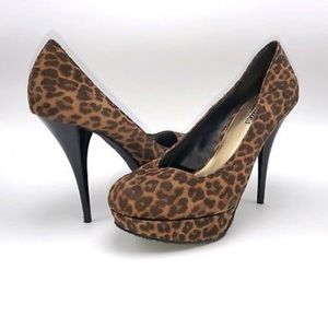 Candies Leopard Print Platform Heel